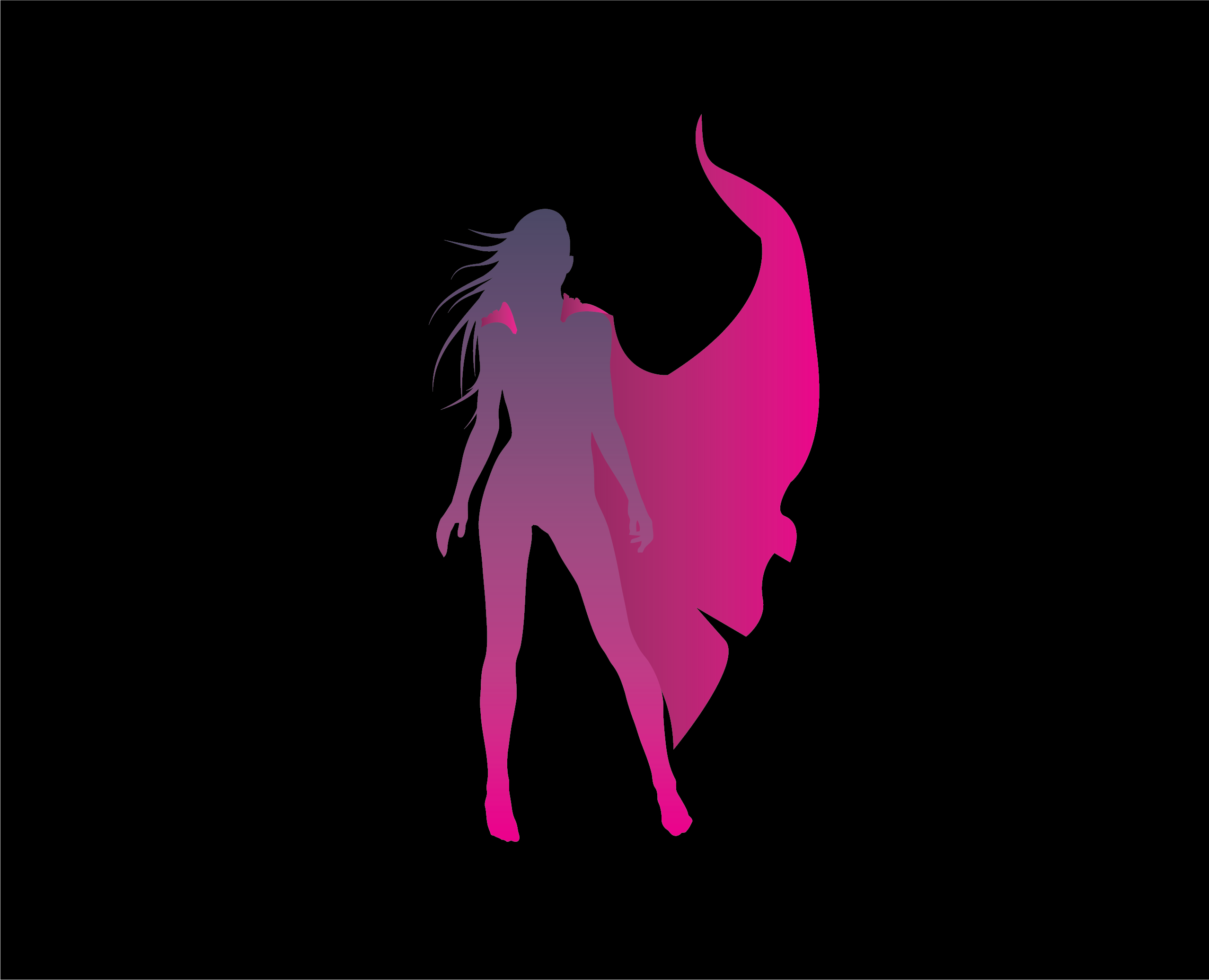 Warrioress Logo Series Pink Gradient Womens Black